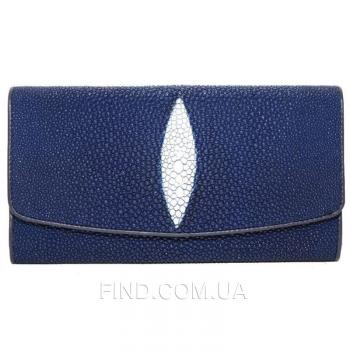 Женский кошелек из кожи ската (ST 52 Dark Blue)