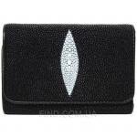 Женский кошелек из кожи ската (ST 63 Black)