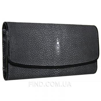 Женский кошелек из кожи ската (ST 52 SA Black) Женский кошелек из кожи ската (ST 52 SA Black)