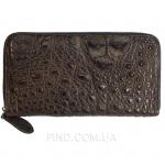Купюрник на молнии из натуральной кожи крокодила (ZAM 11 EX TH Brown)