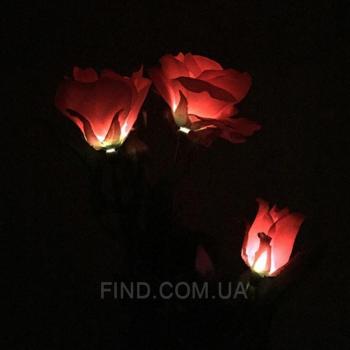Светодиодный светильник на солнечной батарее Rose red