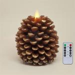 Светодиодная свеча с имитацией пламени и пультом ДУ "шишка"