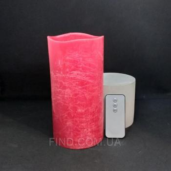 Напольная светодиодная свеча восковая Venus 20см красная