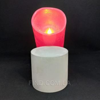 Напольная светодиодная свеча восковая Venus 20см красная