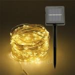 Светодиодная гирлянда уличная 100 LED на солнечной батарее (10 метров) WARM